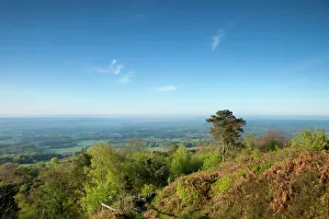 Leith Hill, highest point in south east England, view south towards The South Downs on a Leith Hill, highest point in south east England, view south towards The South Downs on a