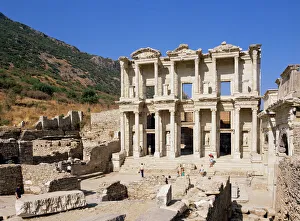 Print of the Library of Celsus in Ephesus, Turkey
