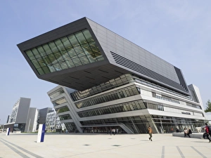 Vienna Austria Landmarks Prints: Library and Learning Centre, designed by Zaha Hadid, University of Economics and Business