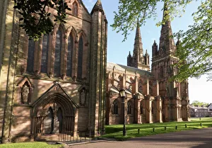 Lichfield Cathedral, West spires and North Front, Lichfield, Staffordshire, England Lichfield Cathedral, West spires and North Front, Lichfield, Staffordshire, England