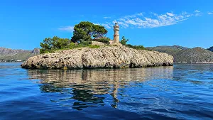 Mallorca Coastal Scenery Prints: Lighthouse on the bay of Pollenca