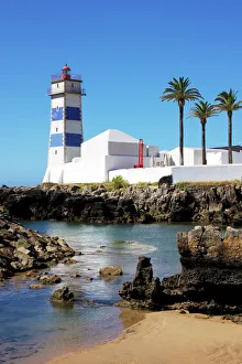 Prints of Lighthouse, Cascais, Portugal, Europe Portugal Prints: Lighthouse Print, Cascais, Portugal