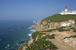 Sea Cliff Scenery Prints: Lighthouse and coast at Cabo da Roca