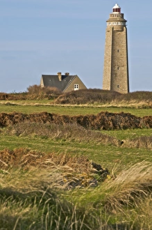 France Prints: Lighthouse and Keepers House at Cap Levi, Normandy Print