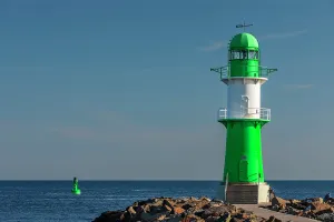 Warnemunde Lighthouse Prints: lighthouse of Warnemünde, Baltic Sea, Mecklenburg-Western Pomerania, Germany