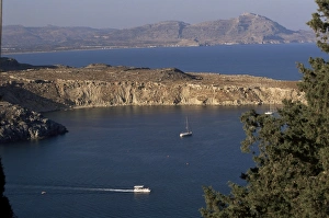 Greece Tourism Attractions Prints: Lindos bay