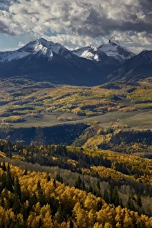 Vertical Landscape Images Prints: Lizard Head and yellow aspens in the fall, Uncompahgre National Forest, Colorado