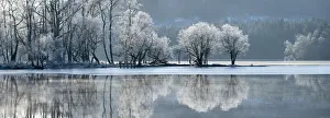 Loch Ard partially frozen over and a hoar frost around Aberfoyle in the Loch Lomond Loch Ard partially frozen over and a hoar frost around Aberfoyle in the Loch Lomond