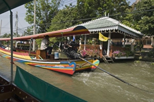 Long tail boat on canal, Bangkok, Thailand, Southeast Asia, Asia Long tail boat on canal, Bangkok, Thailand, Southeast Asia, Asia