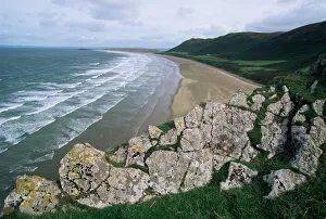 Welsh Coastline Prints: Looking from the cliffs at Rhossili
