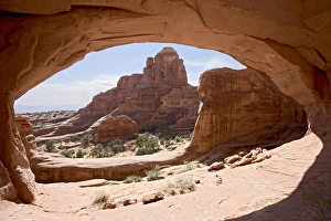 Eroded Sandstone Landscapes Prints: Looking out through Tower Arch