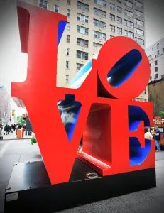 Prints of The pop art Love sculpture by Robert Indiana, Sixth Avenue, Manhattan, New York City, New York, United States of America, North America United States Of America Prints: Love Sculpture Print, Sixth Avenue, Manhattan