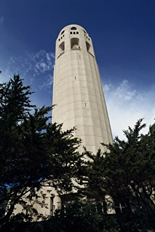 California Travel Photography Prints: Low angle view of the Coit Tower