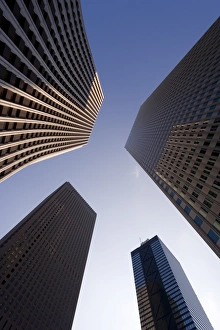 Low Angle Photography Prints: Low angle view of office buildings