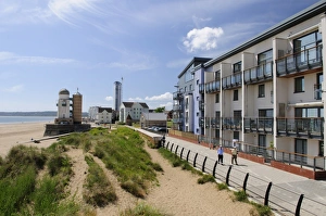 Wales Travel Destinations Prints: Marina Towers Observatory and seafront development, Swansea, Wales, United Kingdom