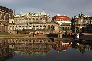 Saxony Architecture Europe Prints: Mathematical-Physical Sciences Salon, Rampart Pavilion and reflection, Zwinger Palace
