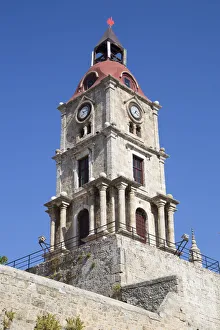 Medieval Roloi Clock Tower, Rhodes Old Town, Rhodes, Dodecanese Island Group Medieval Roloi Clock Tower, Rhodes Old Town, Rhodes, Dodecanese Island Group