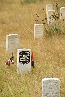 Memorial to General George Custer at the Little Bighorn Battlefiled National Monument Memorial to General George Custer at the Little Bighorn Battlefiled National Monument