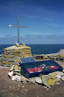 Memorial to the HMS Sheffield hit offshore by Exocet missile in May 1982 Memorial to the HMS Sheffield hit offshore by Exocet missile in May 1982
