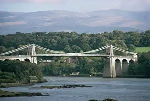 Prints of Menai Bridge, Wales, United Kingdom, Europe Wales Prints: Menai Bridge Print