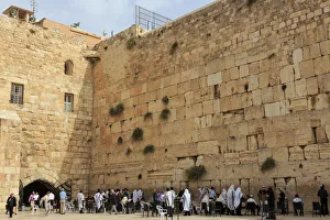 Mens Section, Western (Wailing) Wall, Temple Mount, Old City, Jerusalem, UNESCO Mens Section, Western (Wailing) Wall, Temple Mount, Old City, Jerusalem, UNESCO