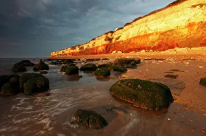 Hunstanton Cliffs Prints: Midsummer evening sunlight on cliffs at Hunstanton