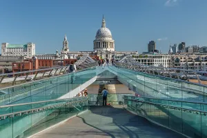 St Paul's Cathedral View Prints: Millenium Bridge and St Paul's Cathedral, London, England