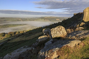 Print of Mist Clears from Curbar Edge at Sunrise