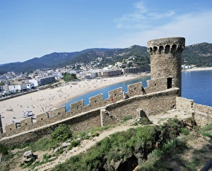 Mont Guardi battlements and beach beyond Mont Guardi battlements and beach beyond