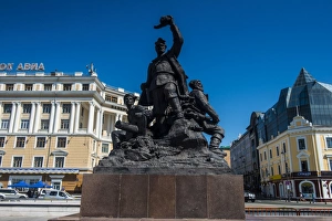 Traditional Russian Architecture Prints: Monument to the Fighters for Soviet Power, Vladivostok, Russia, Eurasia