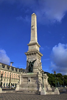 Lisbon Monument Prints: Monument to the Restorers, Restauradores Square, Lisbon, Portugal, South West Europe