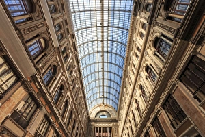Morning light illuminates the Galleria Umberto I arcade, 1890, through its spectacular Morning light illuminates the Galleria Umberto I arcade, 1890, through its spectacular