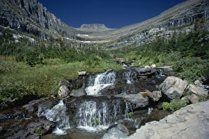 Glacier National Park Landscapes Prints: Mountain stream beside Going to the Sun road, near Logan Pass, Glacier National Park