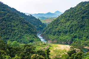 Mountainous landscape along Ho Chi Minh Highway West near Khe Sanh, Da Krong District Mountainous landscape along Ho Chi Minh Highway West near Khe Sanh, Da Krong District
