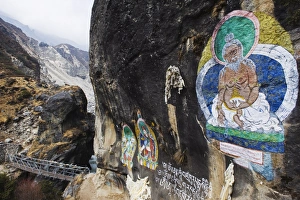 Mural of Guru Rinpoche, Solu Khumbu Everest Region, Sagarmatha National Park, Nepal, Asia Mural of Guru Rinpoche, Solu Khumbu Everest Region, Sagarmatha National Park, Nepal, Asia