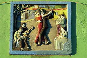Mural in La Boca district where the tango originated, Buenos Aires, Argentina Mural in La Boca district where the tango originated, Buenos Aires, Argentina