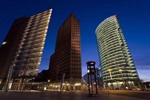 Berlin Cityscape At Dusk Prints: New urban development