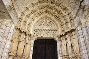 French Cathedrals Europe Prints: North gate, Chartres cathedral, UNESCO World Heritage Site, Chartres, Eure-et-Loir