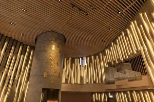 Northern Lights Cathedral, striking interior, Alta, Troms og Finnmark, Arctic Circle Northern Lights Cathedral, striking interior, Alta, Troms og Finnmark, Arctic Circle