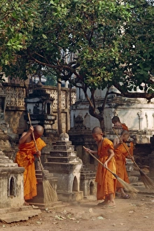 Buddhist Monks In Thailand Prints: Novice monks