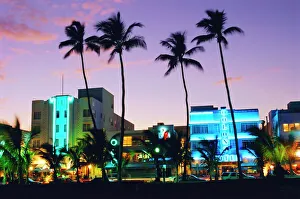 Ocean Drive Sunset Print, South Beach, Miami