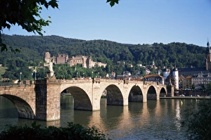 River Neckar Germany Prints: The Old Bridge over the River Neckar