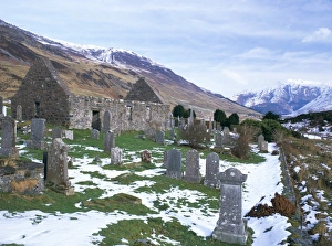 Old church of Kintail dating from 1050 and gravestones Old church of Kintail dating from 1050 and gravestones