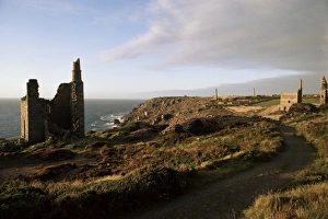 Cornwall England Tourism Prints: Old tin mines, Botallack, Cornwall, England, United Kingdom, Europe