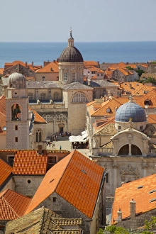 High Angle Photography Europe Prints: Old Town rooftops and Cathedral dome