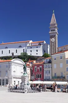 Old town with Tartini Square and the cathedral of St. George, Piran, Istria, Slovenia Old town with Tartini Square and the cathedral of St. George, Piran, Istria, Slovenia