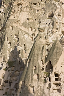 Old troglodytic cave dwellings in Uchisar, Cappadocia, Anatolia, Turkey Old troglodytic cave dwellings in Uchisar, Cappadocia, Anatolia, Turkey