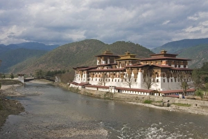 The old tsong, an old castle of Punakha, Bhutan. Asia The old tsong, an old castle of Punakha, Bhutan. Asia