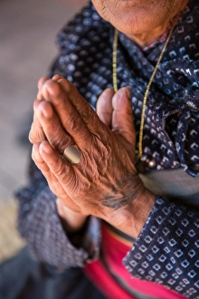 Old womans hands praying, Bhaktapur, Nepal, Asia Old womans hands praying, Bhaktapur, Nepal, Asia