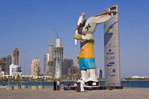Middle East Tourism Prints: Ory the Oryx on the Doha Corniche